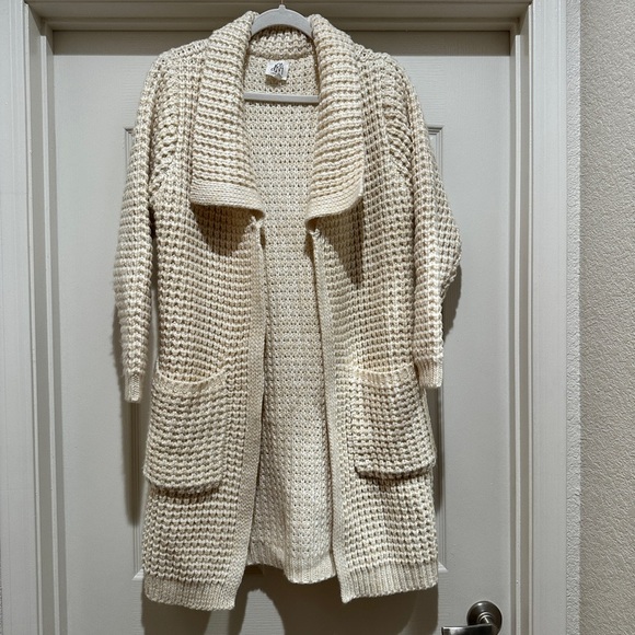 dRA Los Angeles Anthropologie Graham Chunky Knit Long Waffle Cardigan - Picture 2 of 10